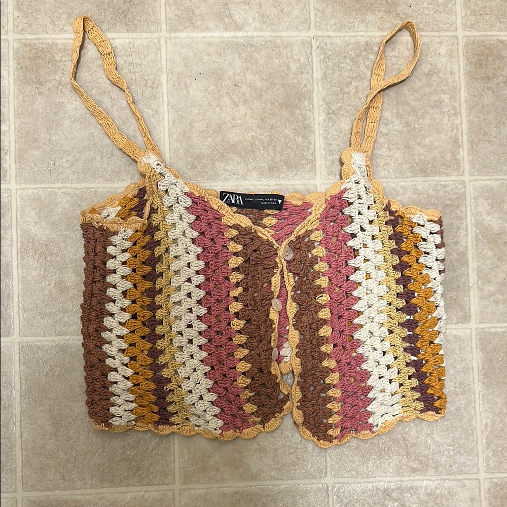 Zara Colorful Crochet Camisole - Picture 2 of 3